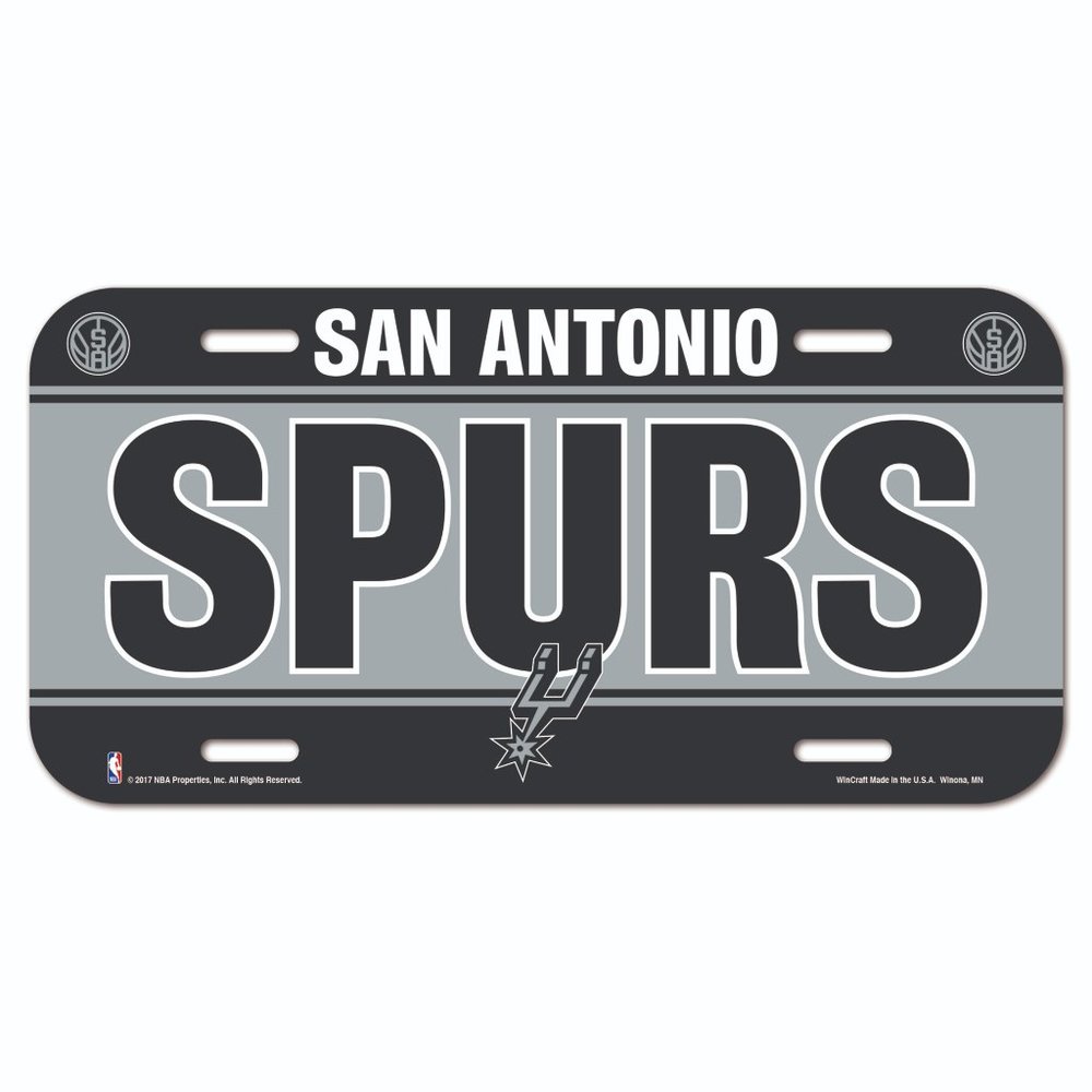 San Antonio Spurs WinCraft Team Logo Plastic License Plate